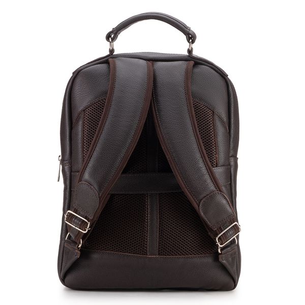 Mochila Compacta em Couro Com Suporte Para Notebook 