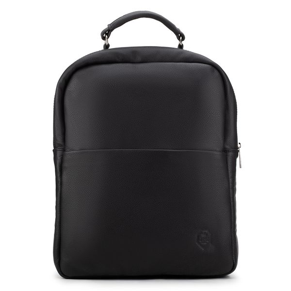 Mochila Compacta em Couro Com Suporte Para Notebook