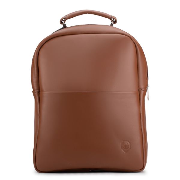 Mochila Compacta em Couro Com Suporte Para Notebook 