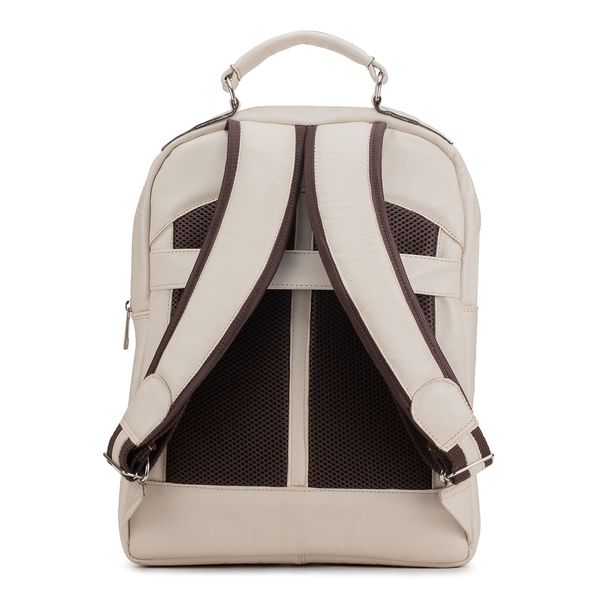 Mochila Compacta em Couro Com Suporte Para Notebook 