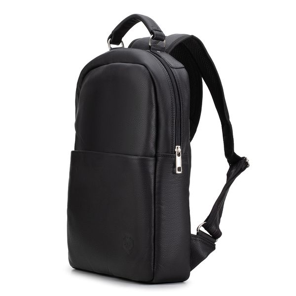 Mochila Compacta em Couro Com Suporte Para Notebook