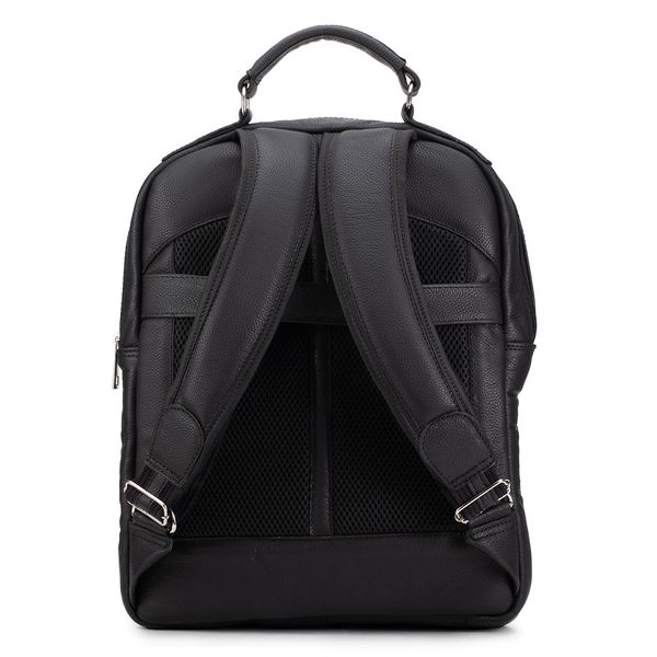 Mochila Compacta em Couro Com Suporte Para Notebook