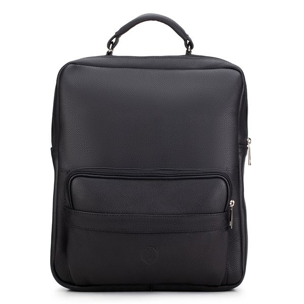 Mochila Compacta em Couro Com Suporte Para Notebook 