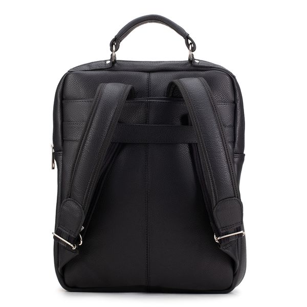 Mochila Compacta em Couro Com Suporte Para Notebook 