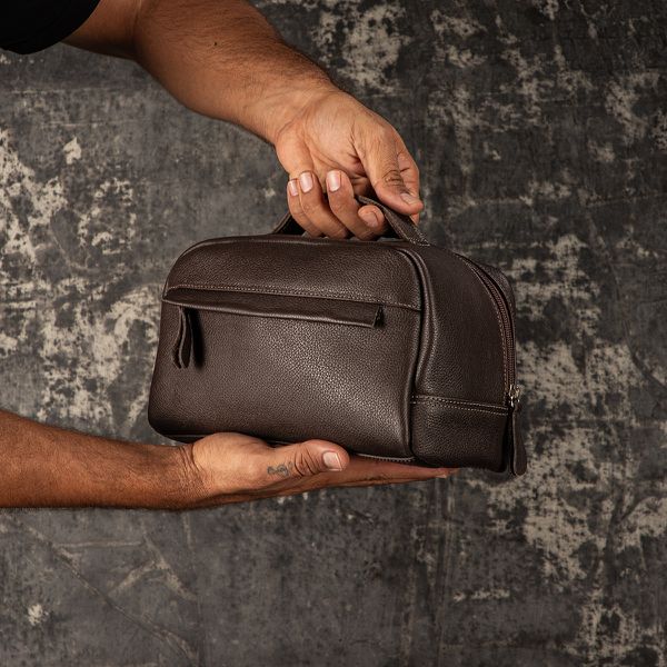 Necessaire Unissex Frasqueira Em Couro Legítimo 