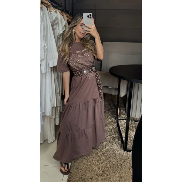 Vestido Boho Chic Marrom