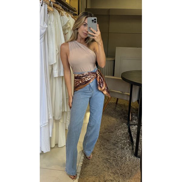Wide Leg Blue Jeans