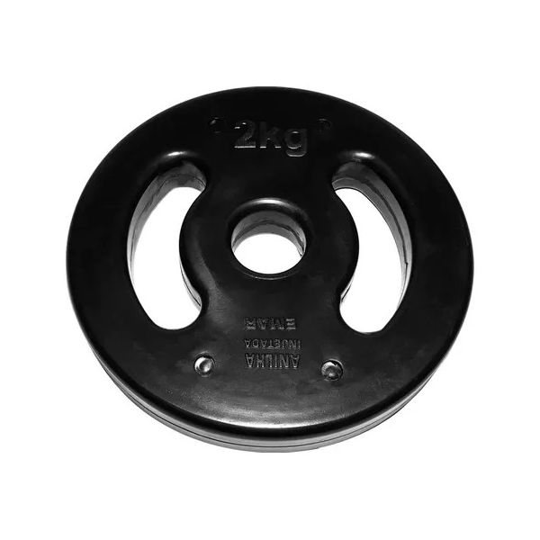 Anilha 02kg Injetada Emborrachada Peso Academia JFIT