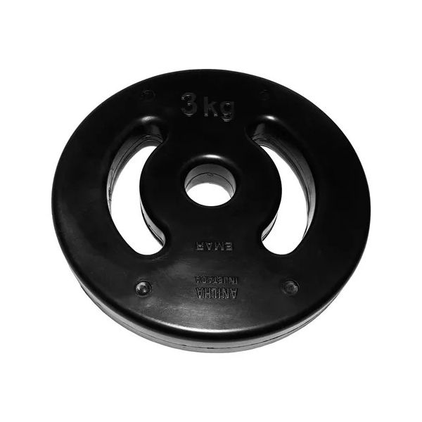 Anilha 03kg Injetada Emborrachada Peso Academia JFIT