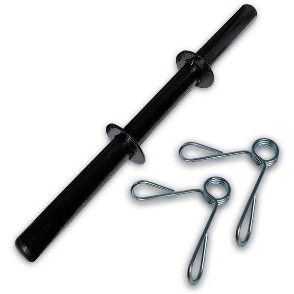 Barra Oca 40cm Preto p/ Halteres c/ Presilhas - JFIT