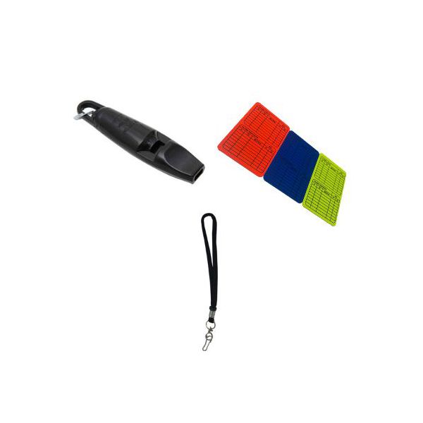 Kit Apito c/ cordao e Cartao Arbitragem Futsal