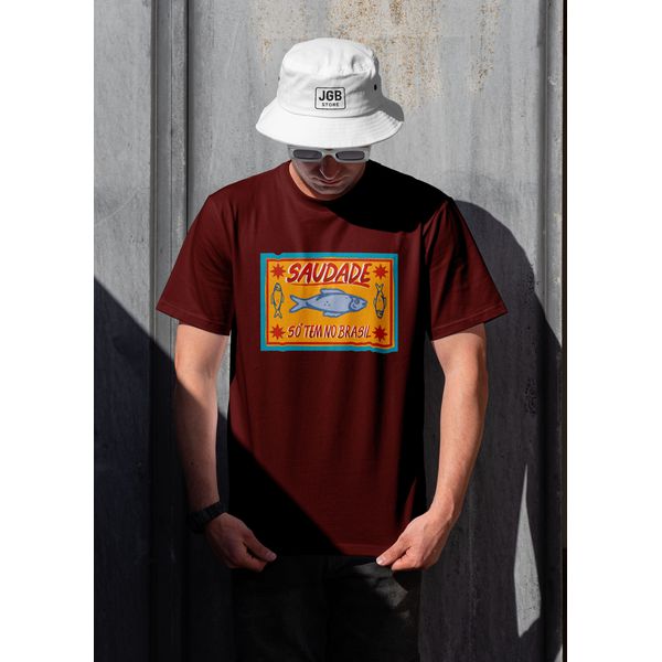 Camiseta Feminina Saudade Bordô – Minimalista Vinho Algodão Premium JBG Store