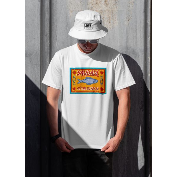 Camiseta Feminina Saudade Branca – Minimalista 100% Algodão Premium JBG Store