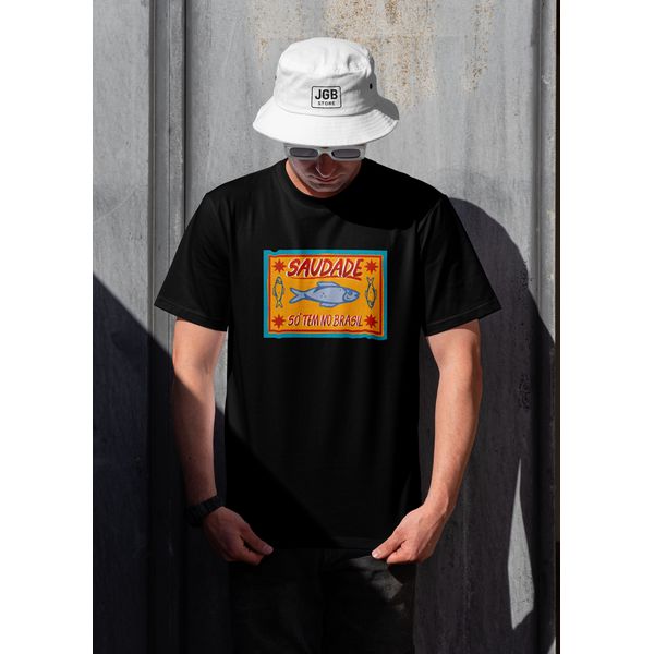 Camiseta Feminina Saudade Preta – Minimalista 100% Algodão Premium JBG Store