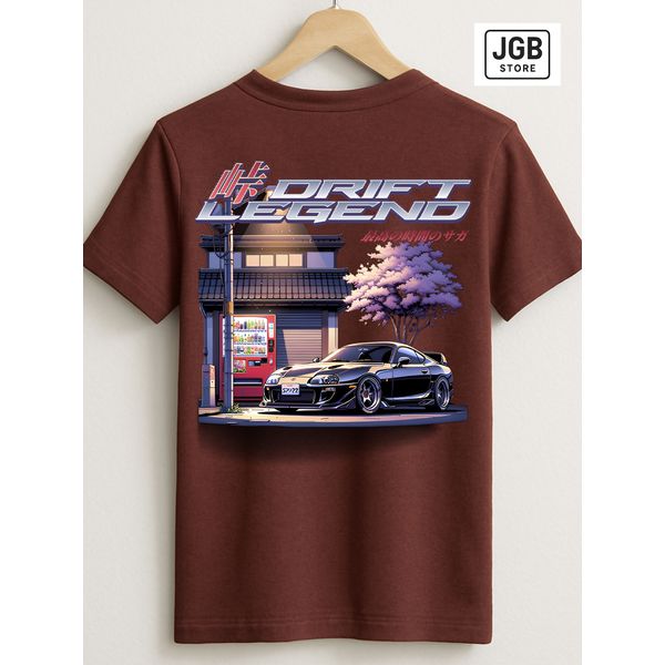 Camiseta Masculina Drift Legends Bordô – Estampa JDM Automotive Premium