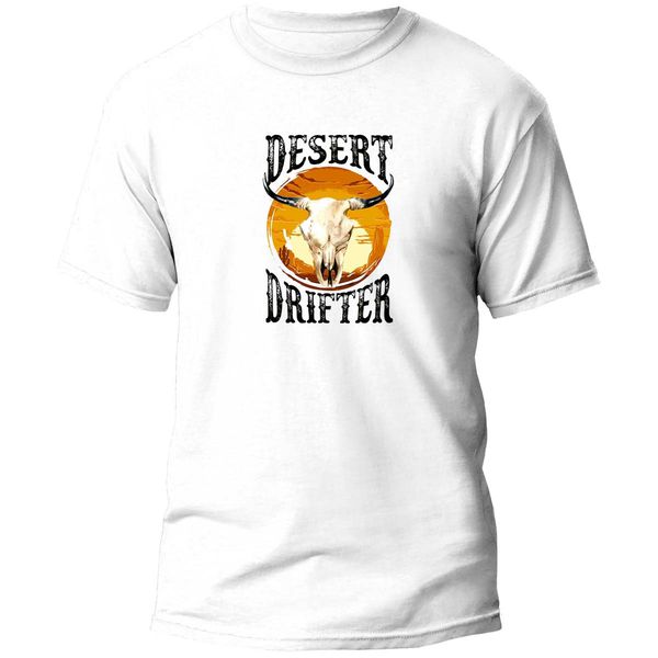 Camiseta Country Desert Drifter/cor Branca 100% Algodão