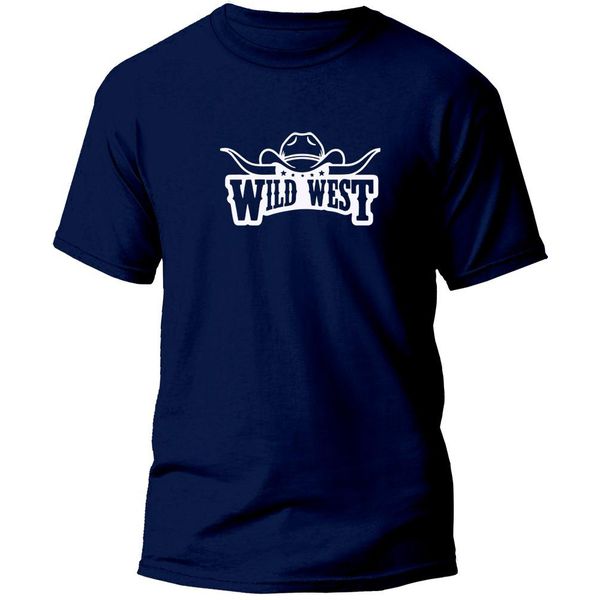 Camiseta Country Wild West Azul 100% Algodão