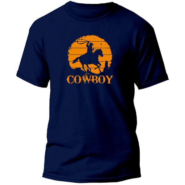 Camiseta Country Cowboy Azul 100% Algodão