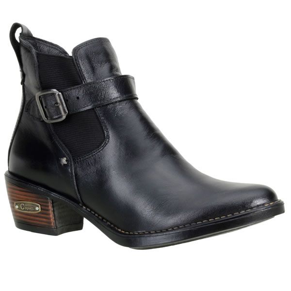 Bota Country Cano Curto Feminina Couro Legítimo Soft Preto