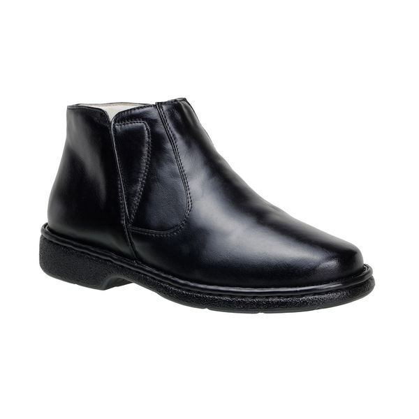  Botina Masculina Social Anti-stress Alto Conforto Couro Legítimo Nobre Preto