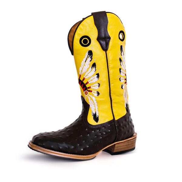 Botas Vaqueras Bota Texana Bota Avestruz Preta Bota Texana