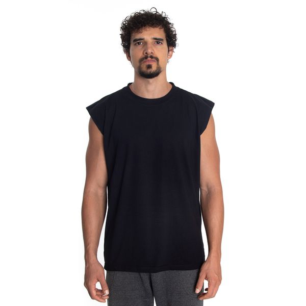 Regata Oversized Masculina Machão Preta