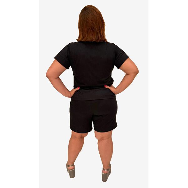Conjunto Preto Feminino Composto por Short e Blusa
