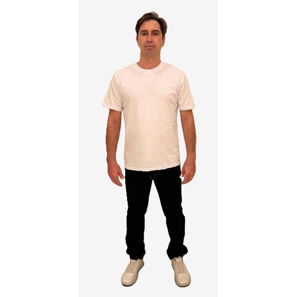 Camiseta Masculina Básica Branca Algodão 30.1