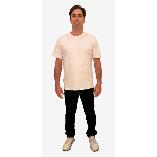 Camiseta Masculina Básica Branca Algodão 30.1