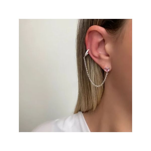 Brinco Ear Line Coração Prata 925
