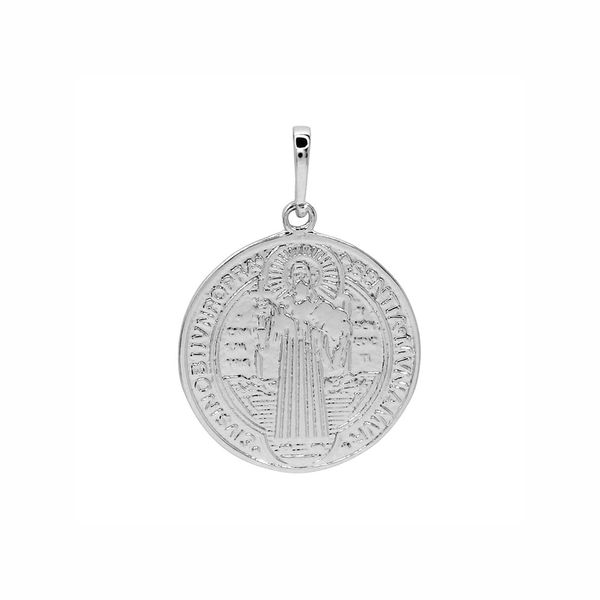 Pingente Medalha São Bento P1,9cm Prata 925