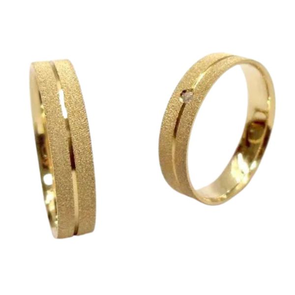 Alianças de Ouro Amarelo 18k Ferrara reta 4.0mm