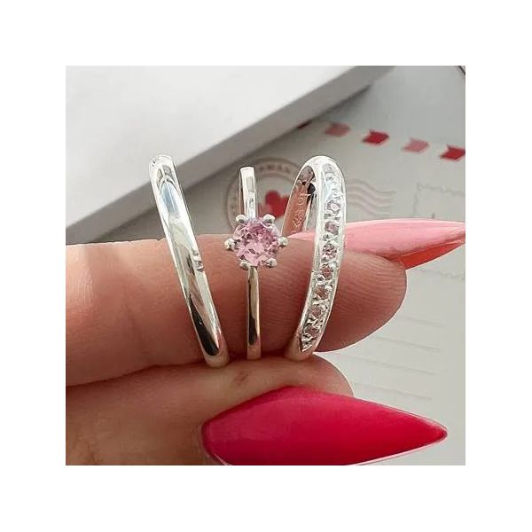 Combo + Trio Alianças Baratas Ananindeua 2,5mm Solitário Rosa