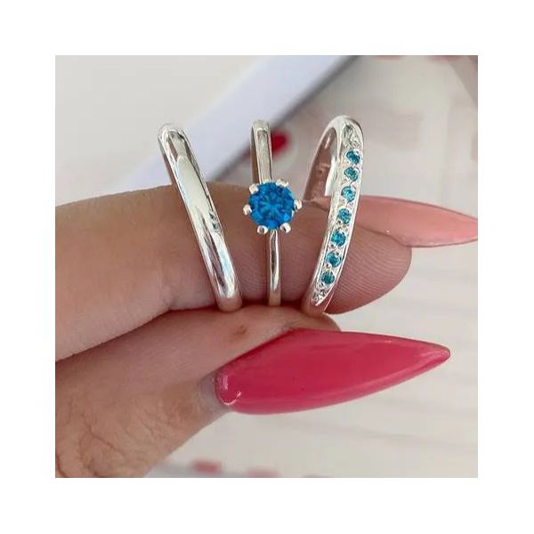 Combo + Trio Alianças Baratas Aracaju 2,5mm Solitário Azul