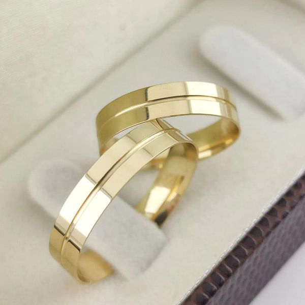 Alianças de Casamento com Risco Alvorada 4mm 