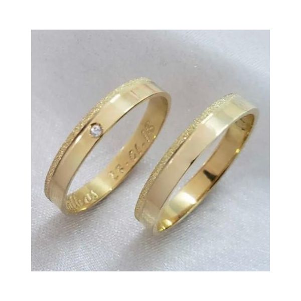 Alianças de Casamento Ouro 18k Modernas 6 Gramas 3,5mm 