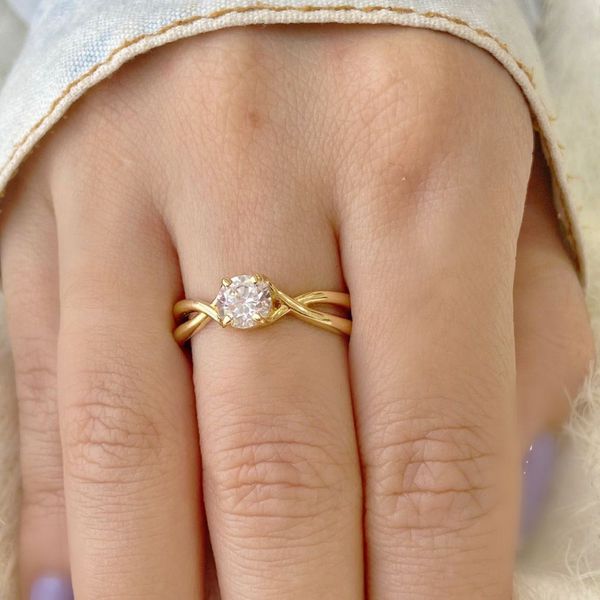 Anel de Noivado Uberaba Zircônia