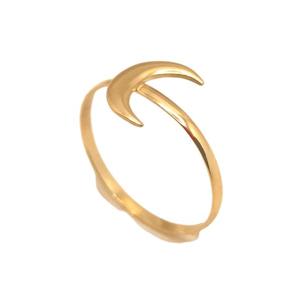 Anel De Ouro com Lua Feminino 