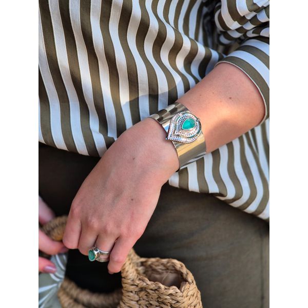 Bracelete estilo Boho zirconia azul