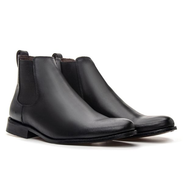 Bota Chelsea com Solado em Couro Nobre - Preta - Don Matuto | Botinas Premium