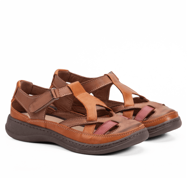 Sapatilha feminina em Couro Laranja Cores 4006 Jota Flex