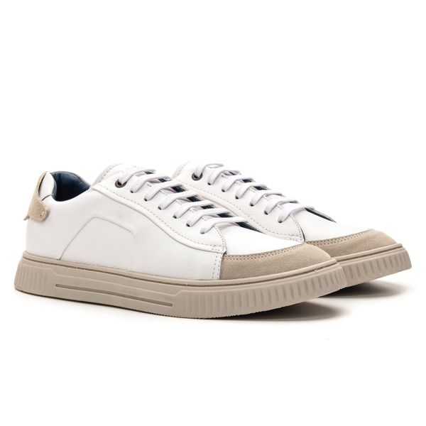 TÊNIS CASUAL URBAN BRANCO SUED OFF - Jovaceli | Sapatos em Couro