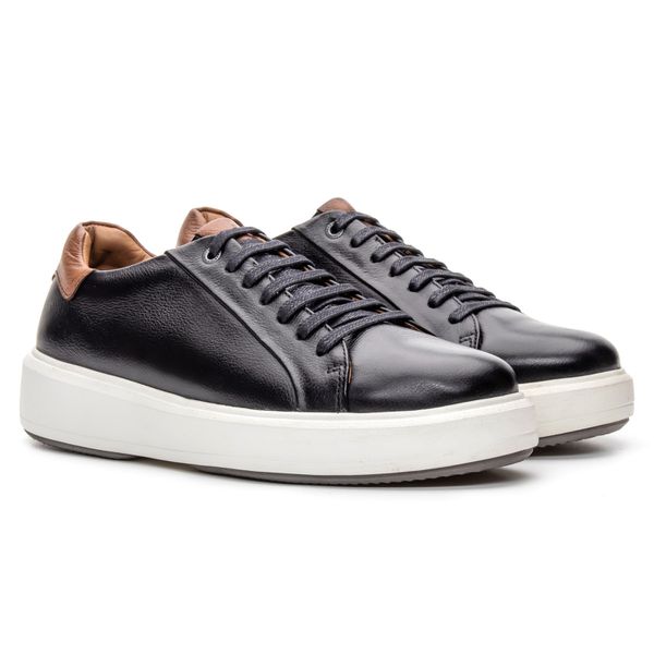 TÊNIS CASUAL CITY PRETO - Jovaceli | Sapatos em Couro