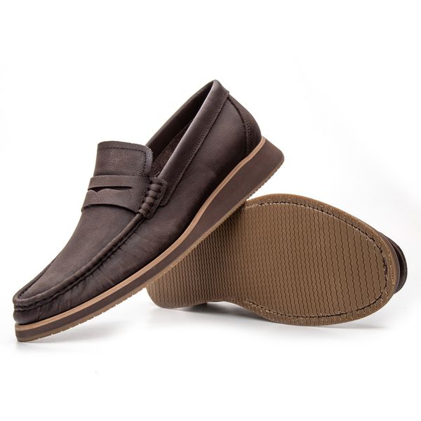 MOCASSIM NEW CRETA ENVELHECIDO CAFÉ | Jovaceli | Sapatos em Couro
