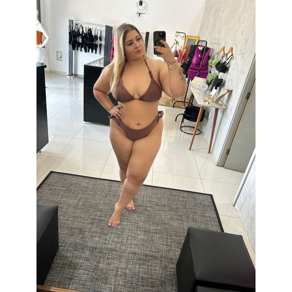Biquíni Plus Size Cortininha Marrom 0116.11 Marrom
