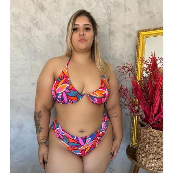 Biquíni Plus Size Aro Único Fio Duplo Colorido 0107.63 Multicolorido