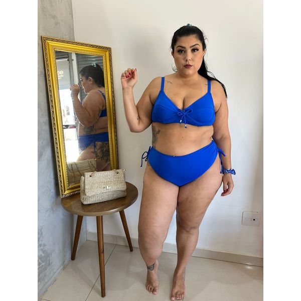 Biquini Meia Taça Caribe Azul fio duplo regulagem 