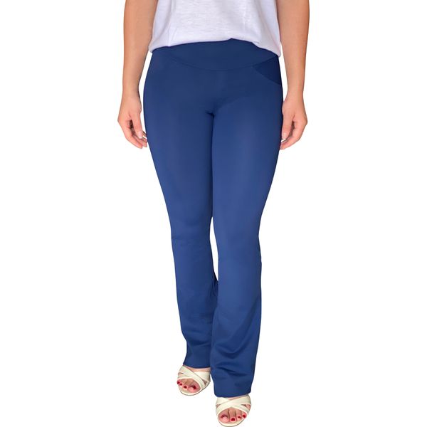 Calça Flare Feminina Adulto Suplex Power Marinho