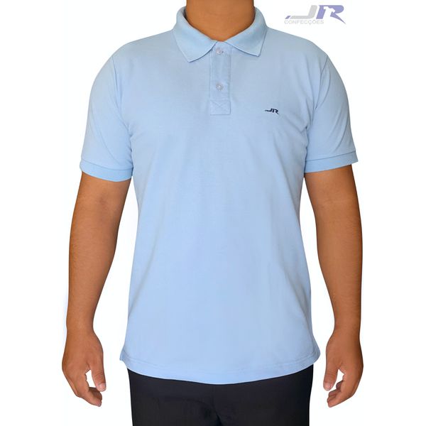 Polo Masculina Azul Bebê Bordada