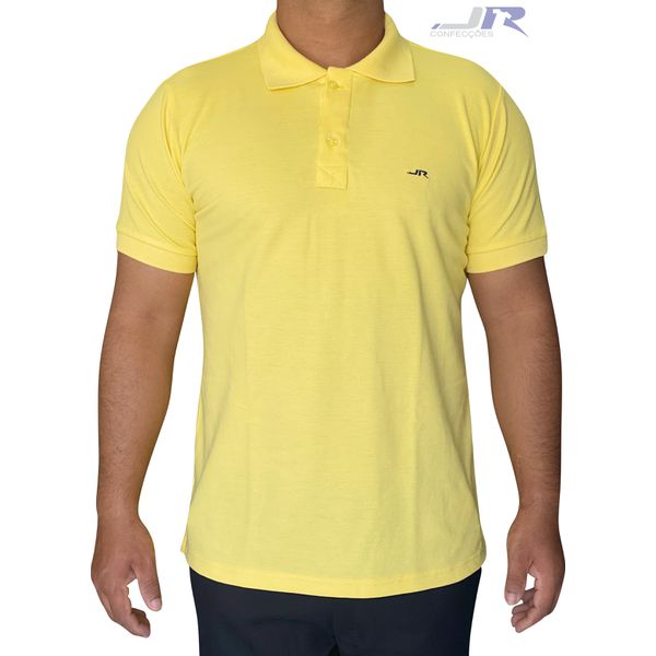 Polo Masculino Amarelo Bordada